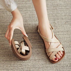 Gladiator Sandals Flat Side Buckle