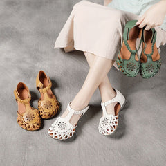 Retro Woven Sandals Touch-strap