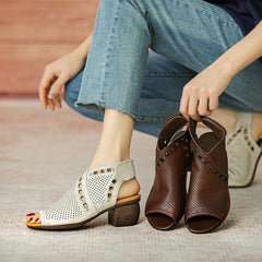 Handgefertigte Block-Gladiator-Sandalen