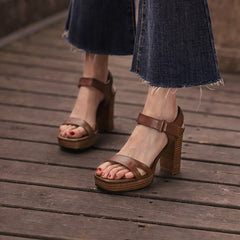 Sandalias de gladiador con tacón de bloque de 95 mm