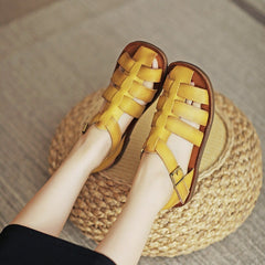Fisherman Shoes Genuine Gladiator Sandals Flat Slingback Side Buckle