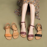 Handgefertigte Donddi Sandalen Gelb/Schwarz/Lila/Braun