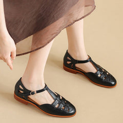 Sandalias de gladiador con tiras en T suaves hechas a mano