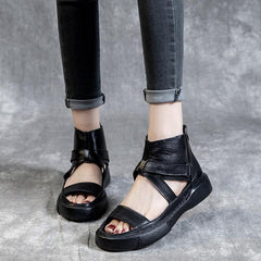 Platform Summer Sandals Boots Soft Wrap Ankle Bootie Buckle Sandals