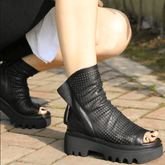 Perforated Sandals Open Toe Chunky Lug Sole