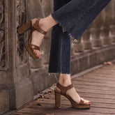 Sandalias de gladiador con tacón de bloque de 95 mm