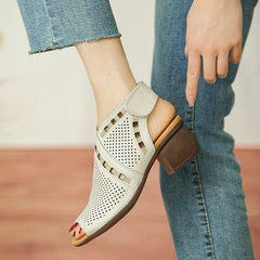 Handgefertigte Block-Gladiator-Sandalen