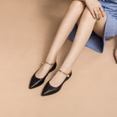 Sheepskin Point Toe Ballet Flats Apricot/Pink/Black/Red