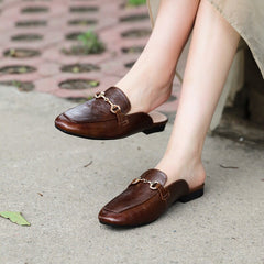 Retro Horsebit-Detailed Loafer Mules Backless Loafers