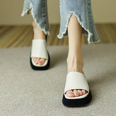 Pantuflas de verano tejidas a mano en negro, beige, café y verde