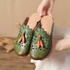 Handgemachte echte Pantoletten mit Cut-Outs für den Sommer