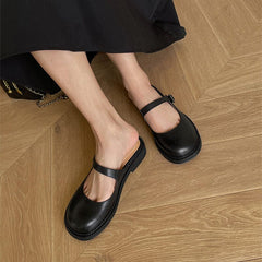 Handgemachte Slingback Mary Jane Pantoletten