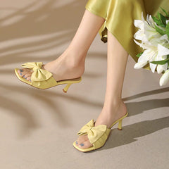 Handgemachte echte Sommer Hausschuhe High Heel 4 Farben