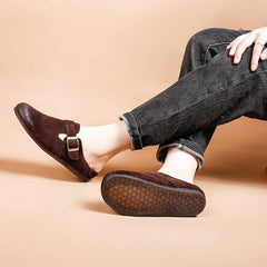 Buckle-fastening Detailed Suede Mules Backless Sandals 5 Colors