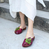 Retro Slippers with Flowers