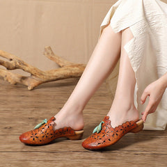 Handgemachte echte Pantoletten mit Cut-Outs für den Sommer