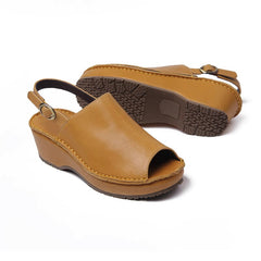 Handgemachte klobige Sandalen Peep Toe Back Schnalle