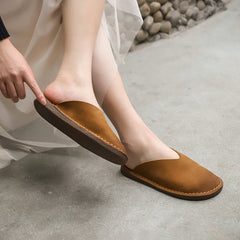 Women's Slippers Sandals Flats Casual Slip On Shoes Brown/Coffee