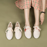 Handgemachte weiche weiße Schuhe Schnürschuhe Sneakers Designer-Schuhe Rot/Grün