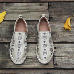Zapatillas deportivas bajas de moda hechas a mano con gatos pintados a mano