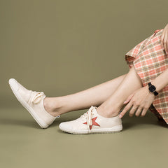 Handgemachte weiche weiße Schuhe Schnürschuhe Sneakers Designer-Schuhe Rot/Grün