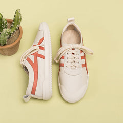 Handgemachte weiche weiße Schuhe Schnürschuhe Sneakers Designer-Schuhe Rot/Grün