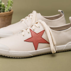 Handgemachte weiche weiße Schuhe Schnürschuhe Sneakers Designer-Schuhe Rot/Grün