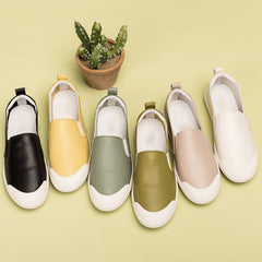 Handgemachte weiche weiße Schuhe Sneakers Designer Schuhe Gelb/Grün/Schwarz/Bohnenpaste/Blau