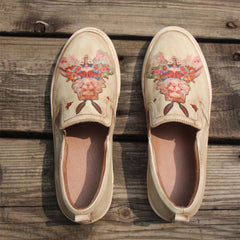 Zapatillas bajas de moda hechas a mano con diseño de princesa pintada a mano