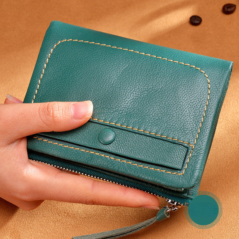 Lovely Sheepskin Zipper Leather Wallets