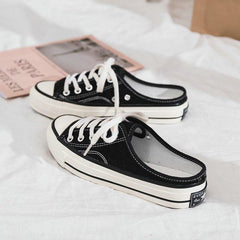 Casual Lace-Up Flat Sneakers