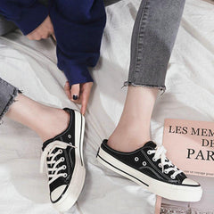 Casual Lace-Up Flat Sneakers