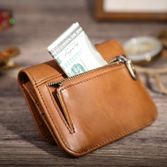 Women Foldable Zippered Leather Wallet