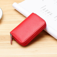 Fashion Cowhide Leather RFID Card Holder Case