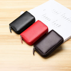 Fashion Cowhide Leather RFID Card Holder Case