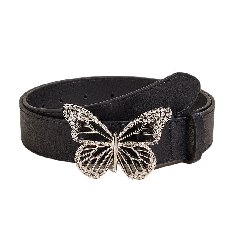 Butterfly Rhinestone Buckle Belt