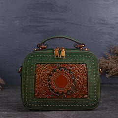 Retro Leather Totem Embrossing Tote Bag