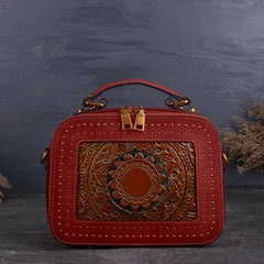 Retro Leather Totem Embrossing Tote Bag