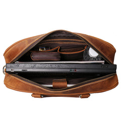 Retro Crazy Horse Leather Business BriefCase