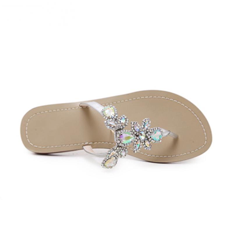 Flat Flip Flops With Rhinestones