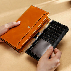 RFID Waxed Multi Cards Leather Wallets