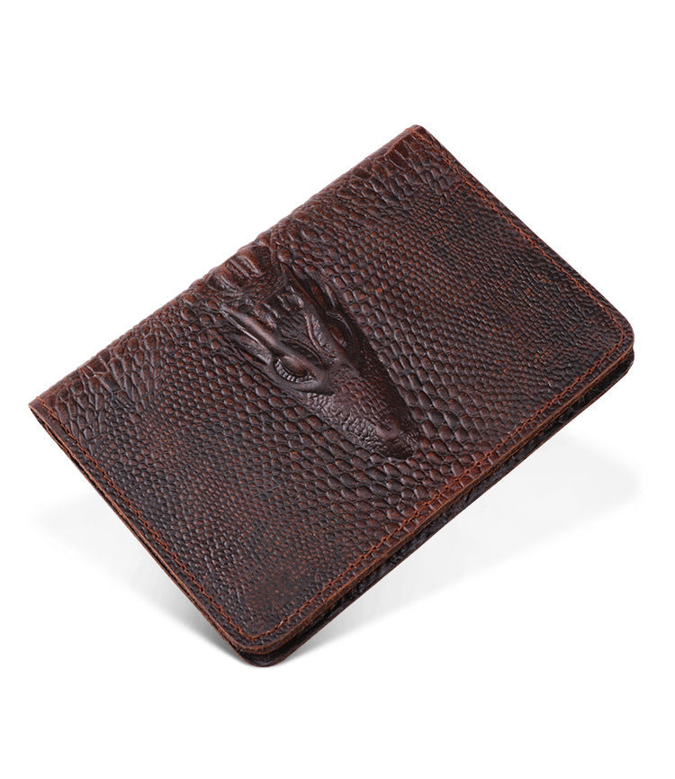 Vintage Leather Passport Crocodile Certifiction Case