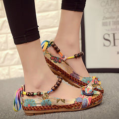 Casual Stylish Female Flats With Flower Print