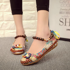 Casual Stylish Female Flats With Flower Print