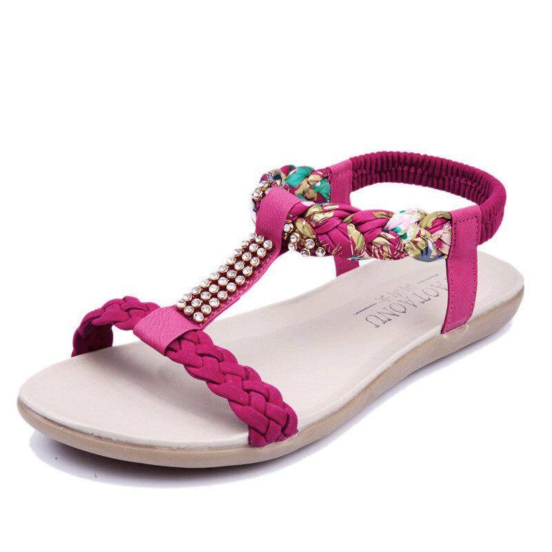 Beach Sandals With Rhinestones