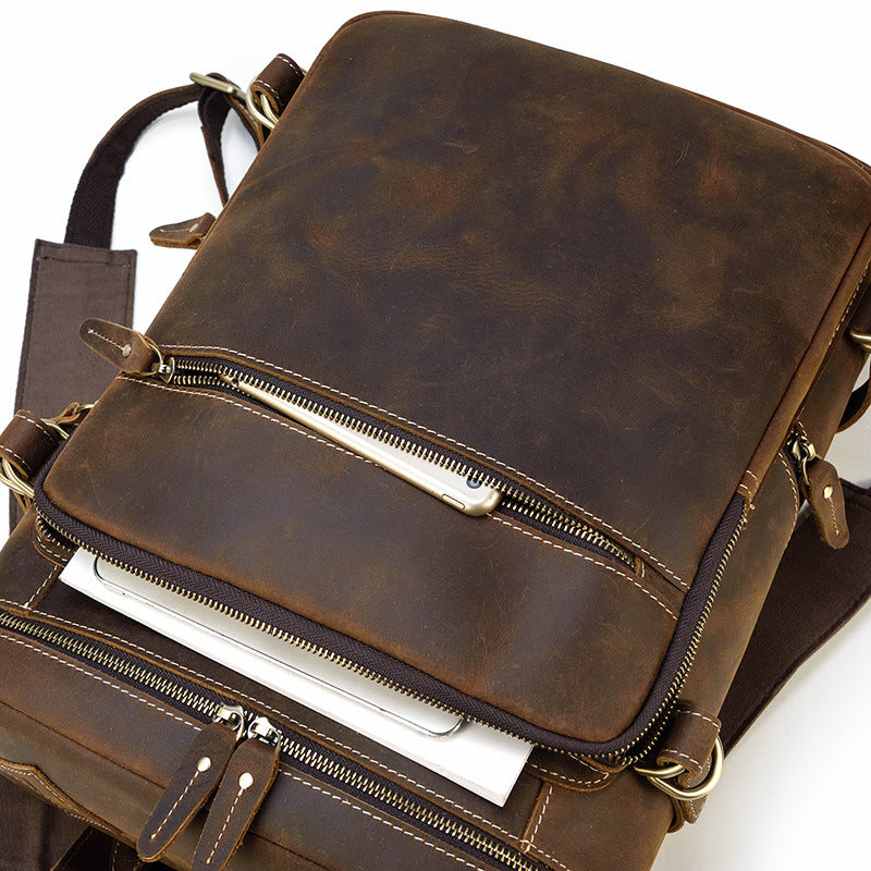 Handmade Large Capacity Leather Laptop