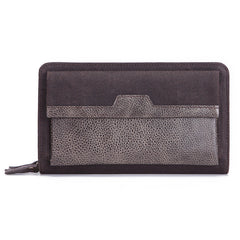 Carteras de piel de vacuno con doble cremallera 