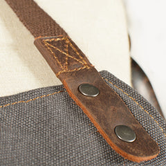 Delantal de trabajo de lona y cuero de moda duradero 6156