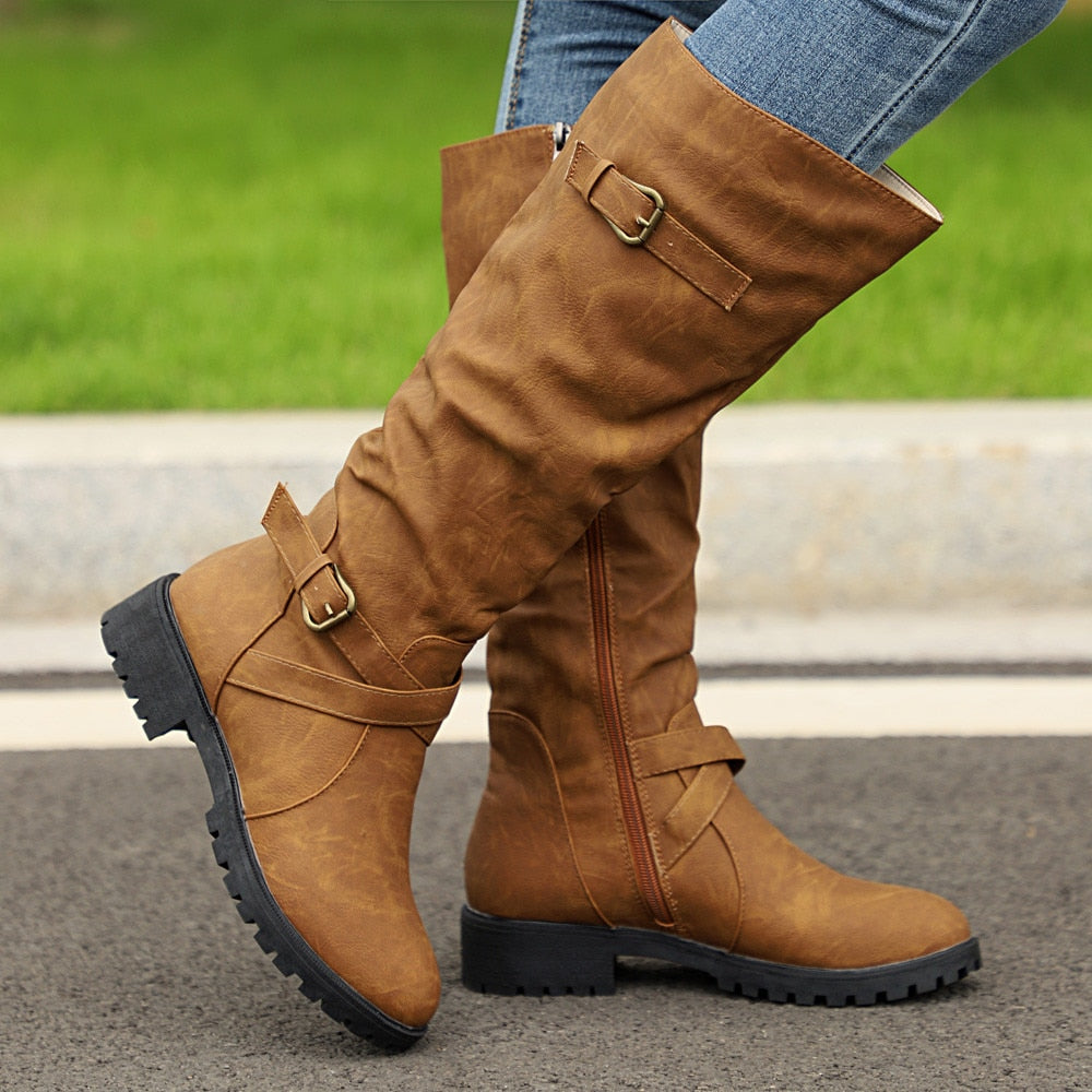 Botas casuales con cremallera 