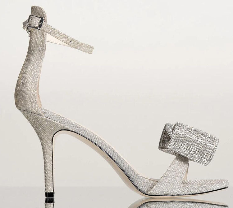 Rhinestone Bow Stiletto Sandals